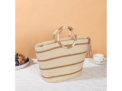 Bolso de Paja Africano Bolso de Niñas Bolsas de Mujer Colgantes Cuero Mediano Nativo de Marruecos