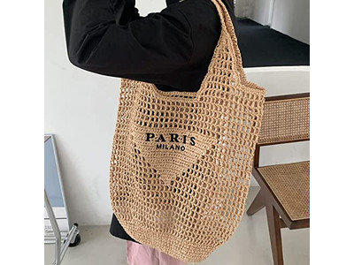Bolso de Playa de Paja Hierba Bolsos de Paja Personalizados Elegantes Boho Mango Tote