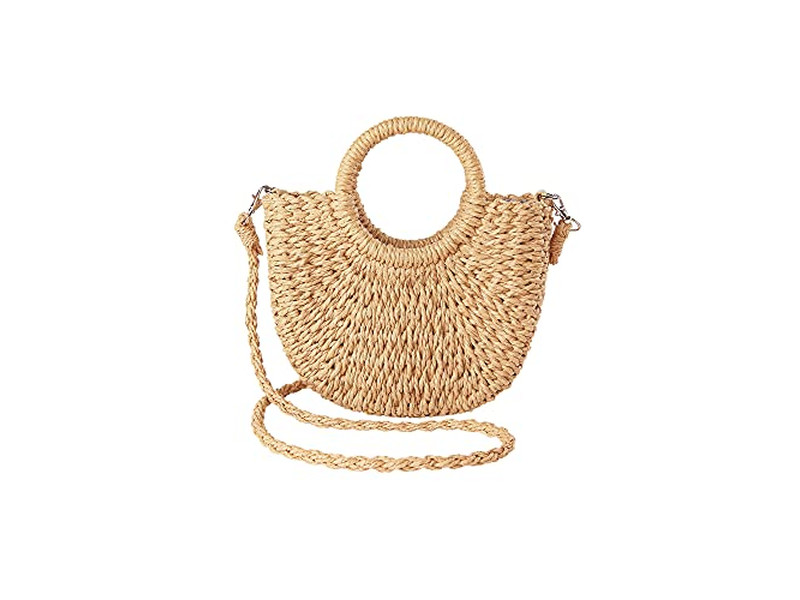 Bolso de Paja Colorido Cesta de Playa Trenzado Tote Hecho a Mano Malasia Bolsos Mexicanos