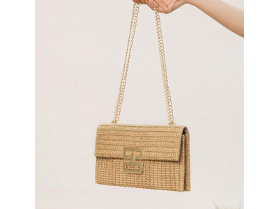Bolsa de Paja de Ganchillo Moda Plumas Trenzadas Amortiguación Bolso de Playa Novia Negro