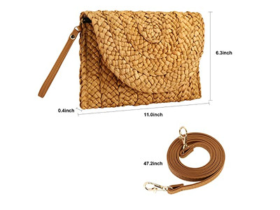 Bolsos de Paja Personalizados Caja de Moda Bolso de Mano Natural Coreano Tote Mini Étnico
