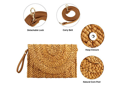 Bolsos de Paja Personalizados Caja de Moda Bolso de Mano Natural Coreano Tote Mini Étnico