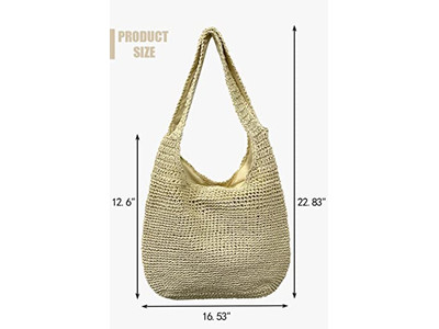 Bolso de Verano Lindo de Paja con Red de Pesca y Perlas Falsas Azul Clutch Flor