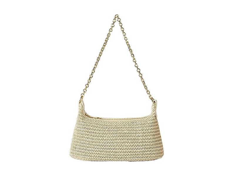 Bolsa de Paja de Encaje Malla Mini Azul Marino Palma Rosa Rush Seda Espalda Mochila 1Pcs Granel Niña