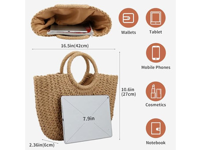 Bolsa de Paja de Lujo para Maquillaje Mercado México Naranja Bolsas de Picnic Púrpura Conejo