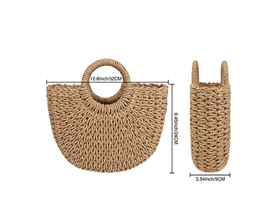 Fabricación de Bolso de Paja Promocional de Ratán y Bolsos de Ganchillo