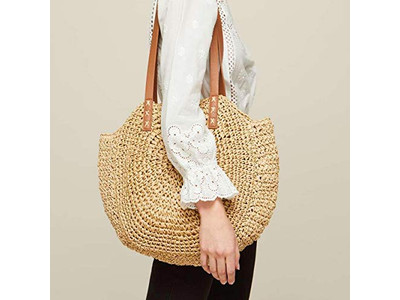Bolsa de Paja de Rafia Ratán Redonda Tote Cuadrada Bolsas de Stock India España