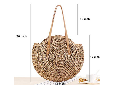Bolsa de Paja de Rafia Ratán Redonda Tote Cuadrada Bolsas de Stock India España