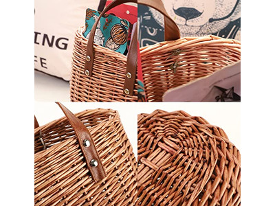 Bolso de Paja Tejido Retro Bolsas de Maíz Redondas Cruzadas Pequeñas Playa y Cuero
