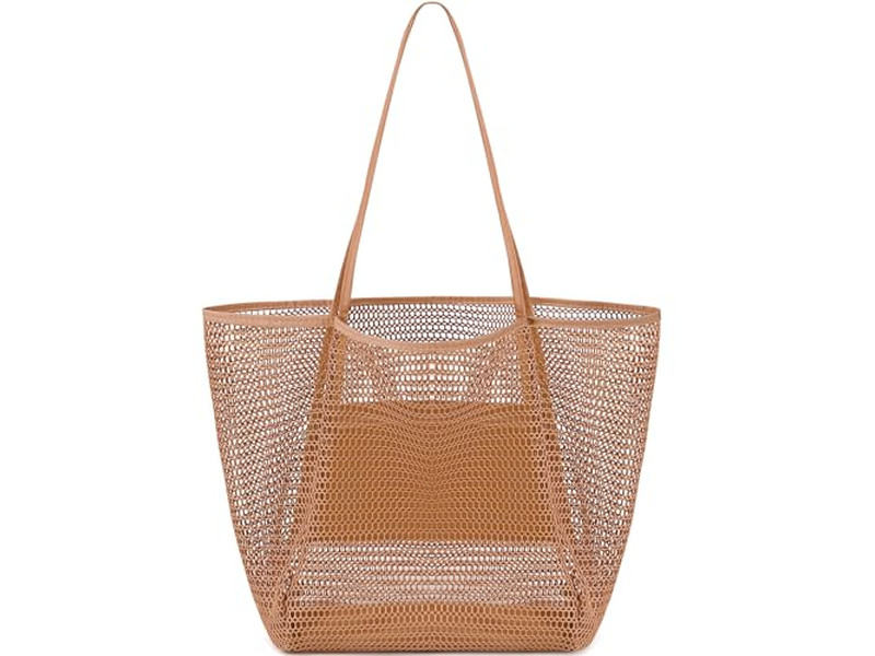 Bolso de Paja 1 Pieza Moq para Niños con Forro de Lona, Flecos, Perlas y Cinta