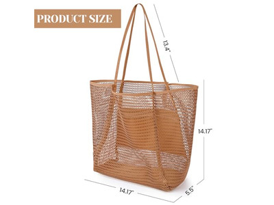 Bolso de Paja 1 Pieza Moq para Niños con Forro de Lona, Flecos, Perlas y Cinta