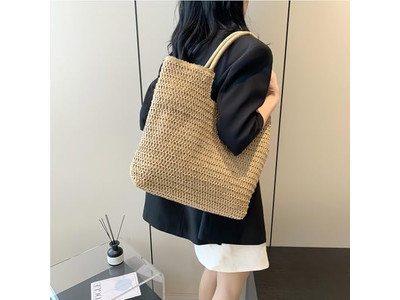 Bolso de Paja Barato con Flores Bolsos de Paja para Damas con Logo