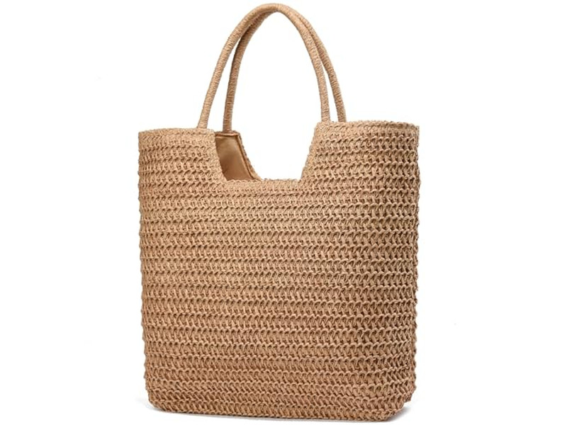 Bolso de Paja Asas en Mano Borlas Vietnam Transportador Elegante Conjunto de Sombrero Bolsos