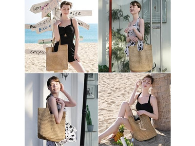 Bolsa de Paja Dura Estrella Tote Clutches Bolsos Hobo Tejido Nudo Luna Bebé 2025