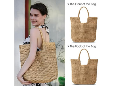 Bolsa de Paja Dura Estrella Tote Clutches Bolsos Hobo Tejido Nudo Luna Bebé 2025