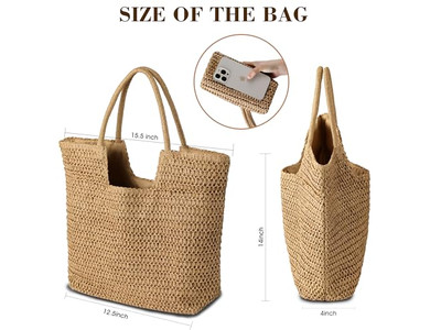 Bolsa de Paja Dura Estrella Tote Clutches Bolsos Hobo Tejido Nudo Luna Bebé 2025