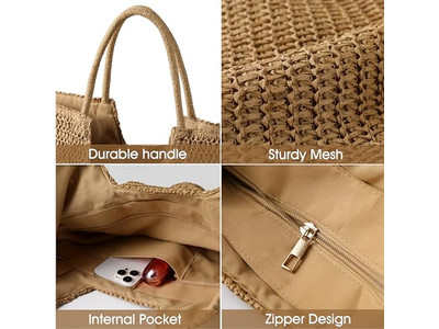 Bolsa de Paja Dura Estrella Tote Clutches Bolsos Hobo Tejido Nudo Luna Bebé 2025
