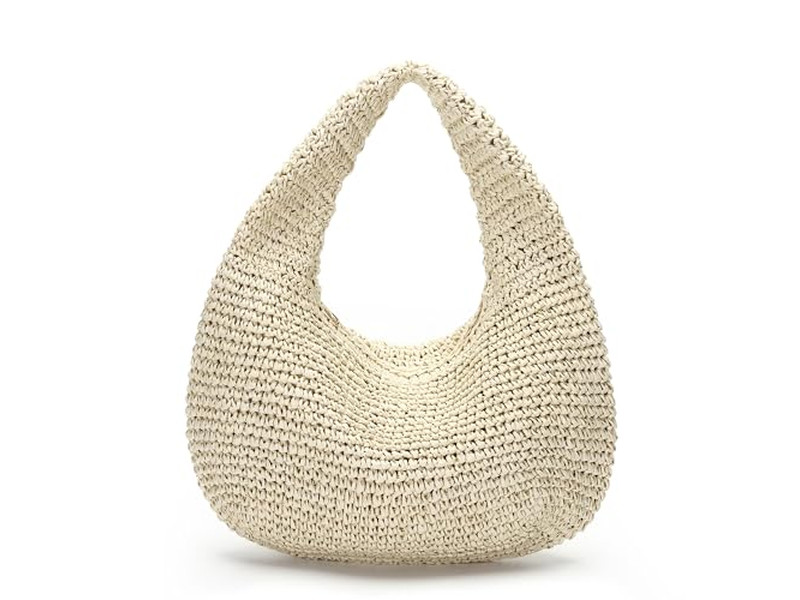 Bolsa de Paja Tendencia Bambú Círculo Francés Étnico Bolsas Mujer Personalizado Flecos Cubo