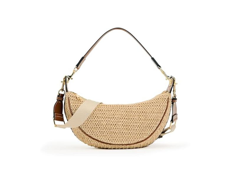 Bolso de Paja con Correa de Concha de Perla para la Playa