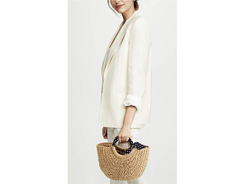 Bolso de Paja con Bolsas de Piel para Vacaciones en la Playa Carteras Clutch