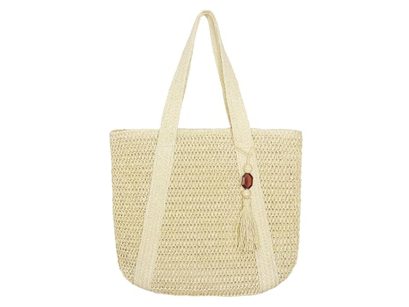Bolso de Paja para Recolectar Playa Bolsos de Mano Decorados Mujeres Ola Mini