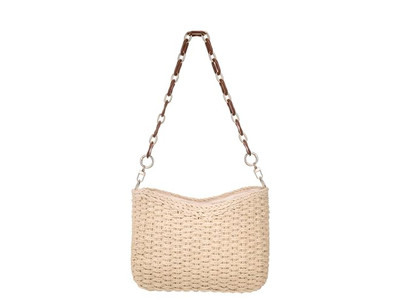 Bolso de Paja Cruzado Tote de Mano Mediano con Diseño Hueco