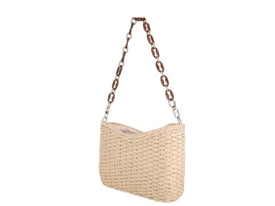 Bolso de Paja Cruzado Tote de Mano Mediano con Diseño Hueco