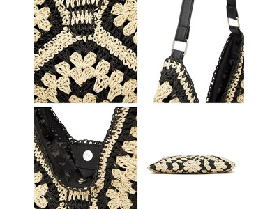 Bolso de Paja de Papel Trenzado para Mujeres, Set de Bolsos Arcoíris