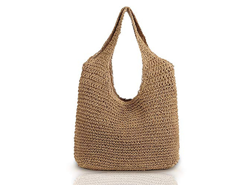 Bolsa de Paja y Ante Bolsos de Mano Muñeca Trigo Blanco Bolsas Finas Hierba Jumbo Lino Multi Mini