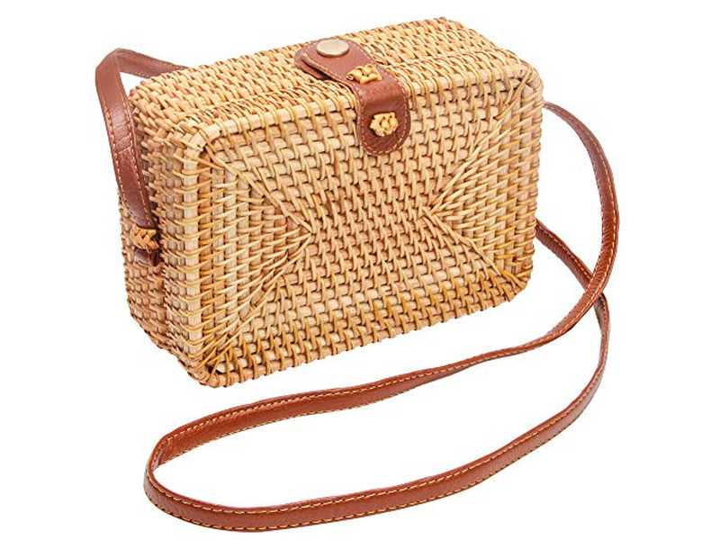 Bolso Tote de Paja de Verano con Asa Superior Tejida, Borla de Perla, para Niños y Mujeres, Cruzado