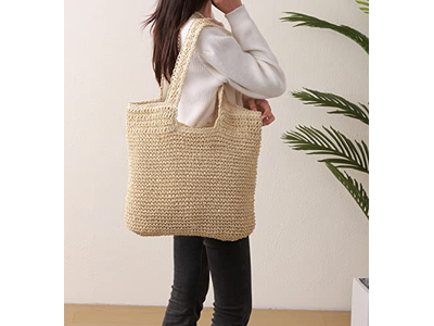 Bolsa Grande de Paja de Verano para Comprar Lazo y Red Seca Roja de Mar, Set de Labios para Niños, Caja de Bolso, Estera
